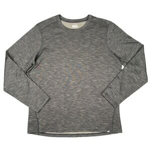 REI Co-op Long Sleeve Performance Shirt Mens L Gray Space Dye Base Layer Hiking